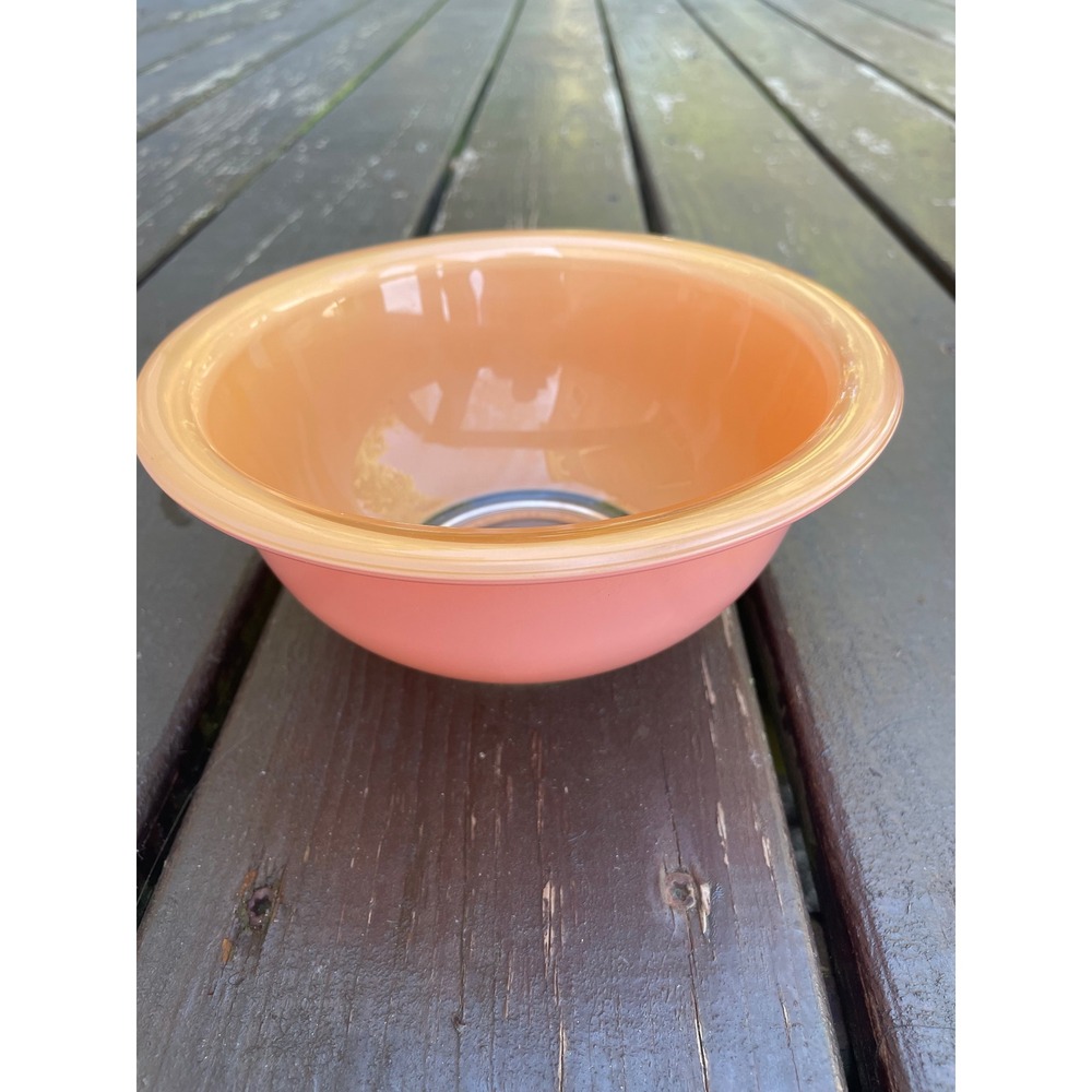 Vintage Pyrex 322 Peach Pink Iridescent Glass Mixing Bowl 1L 7 Inch
